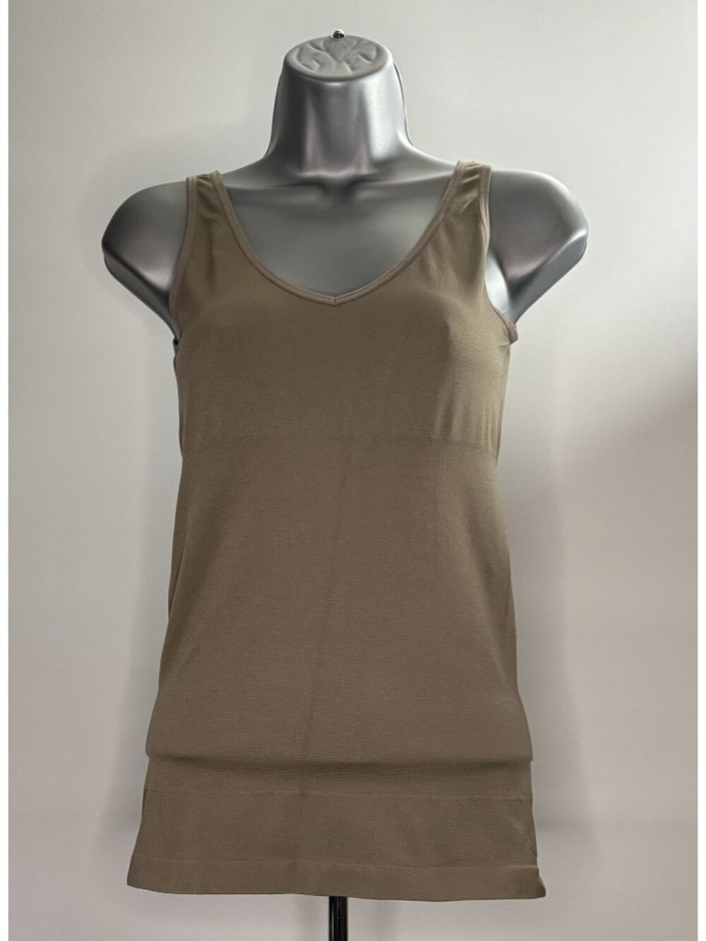 Yummie Tank Cami Shaper Top Brown Seamless Shaping Firm Control Compression Top